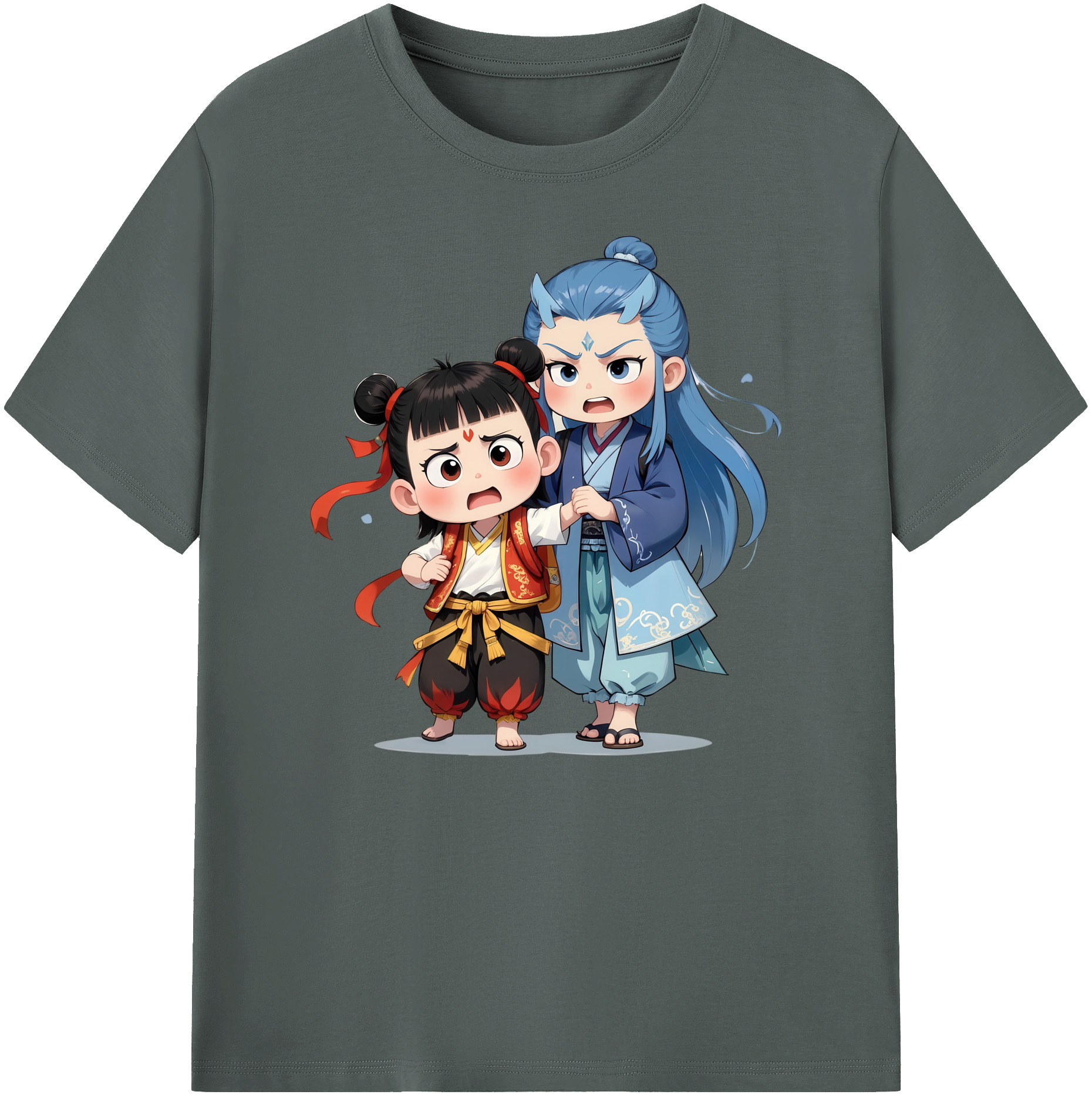 （画像用） Ne Zha 2 ナタ 魔童の大暴れ 綿100％ メンズ半袖Tシャツ｜肌触りやわらか＆通気性